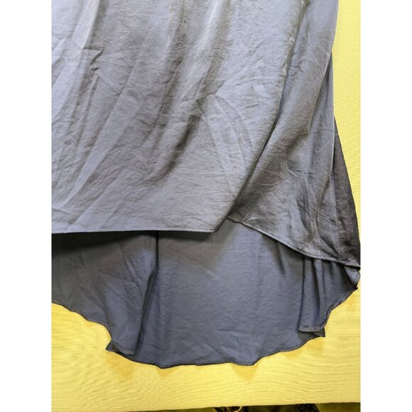LC Lauren Conrad Women's High Low Silky Pull On Skirt Elastic Waist Size S Blue - Picture 7 of 9